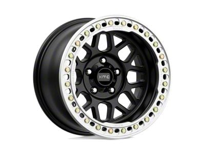 KMC Grenade Crawl Beadlock Satin Black 8-Lug Wheel; 17x8.5; 0mm Offset (01-06 Sierra 2500 HD)