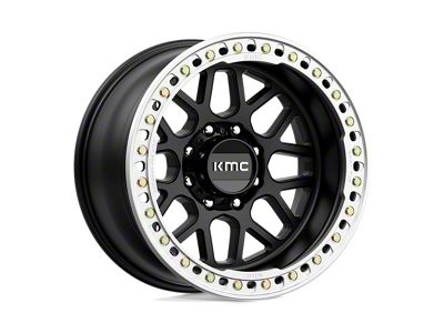 KMC Grenade Crawl Beadlock Satin Black 8-Lug Wheel; 20x10; -48mm Offset (01-06 Sierra 2500 HD)