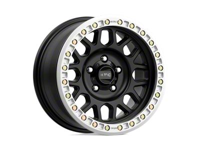 KMC Grenade Desert Beadlock Satin Black 8-Lug Wheel; 17x8.5; 0mm Offset (01-06 Sierra 2500 HD)