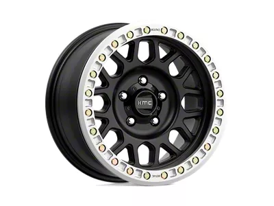 KMC Grenade Desert Beadlock Satin Black 8-Lug Wheel; 20x9; -12mm Offset (01-06 Sierra 2500 HD)