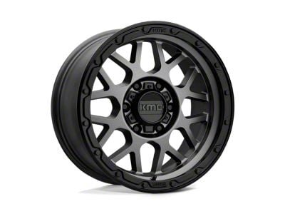 KMC Grenade Off-Road Matte Gray with Matte Black Lip 8-Lug Wheel; 16x8; -6mm Offset (01-06 Sierra 2500 HD)