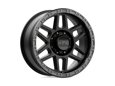 KMC Mesa Satin Black with Gloss Black Lip 8-Lug Wheel; 20x9; 0mm Offset (01-06 Sierra 2500 HD)