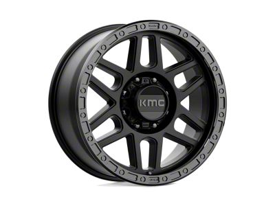 KMC Mesa Satin Black with Gloss Black Lip 8-Lug Wheel; 20x9; 18mm Offset (01-06 Sierra 2500 HD)