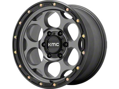 KMC Dirty Harry Satin Gray with Black Lip 8-Lug Wheel; 17x8.5; 0mm Offset (01-06 Sierra 3500 HD SRW)