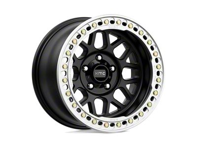 KMC Grenade Crawl Beadlock Satin Black 8-Lug Wheel; 18x9; 10mm Offset (01-06 Sierra 3500 HD SRW)