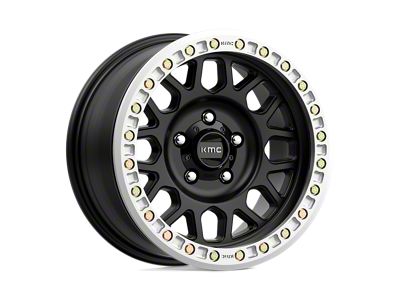 KMC Grenade Desert Beadlock Satin Black 8-Lug Wheel; 20x9; -12mm Offset (01-06 Silverado 2500 HD)