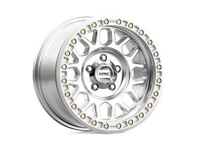 KMC Grenade Desert Beadlock Machined 8-Lug Wheel; 17x8.5; 0mm Offset (01-06 Silverado 3500 HD SRW)