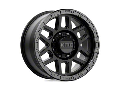 KMC Mesa Satin Black with Gloss Black Lip 8-Lug Wheel; 18x9; 18mm Offset (01-06 Silverado 3500 HD SRW)