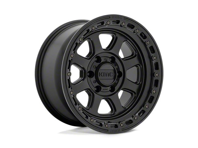 KMC Chase Satin Black with Gloss Black Lip 8-Lug Wheel; 20x9; 18mm Offset (03-09 RAM 3500 SRW)