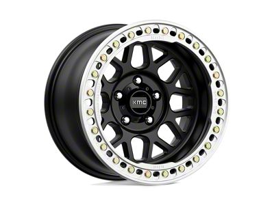 KMC Grenade Crawl Beadlock Satin Black 8-Lug Wheel; 17x8.5; 0mm Offset (03-09 RAM 3500 SRW)