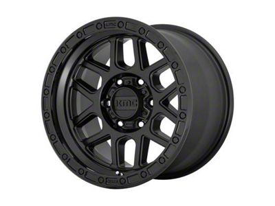 KMC Mesa Satin Black with Gloss Black Lip 8-Lug Wheel; 17x9; -12mm Offset (03-09 RAM 3500 SRW)