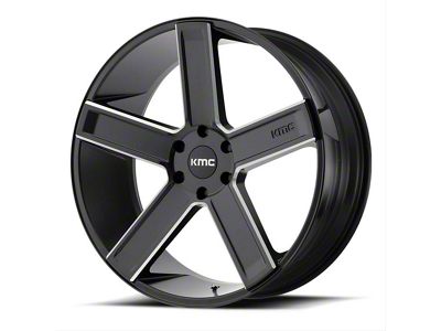 KMC Mesa Satin Black with Gloss Black Lip 8-Lug Wheel; 17x9; 18mm Offset (03-09 RAM 3500 SRW)