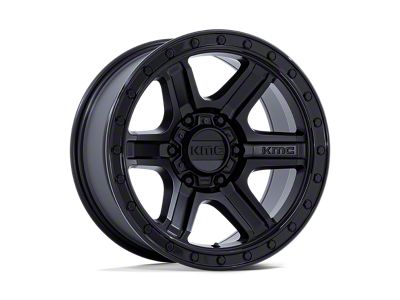 KMC Outrun Matte Black with Gloss Black Lip 6-Lug Wheel; 17x8.5; -10mm Offset (04-08 F-150)