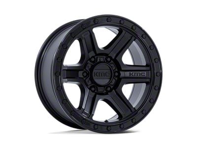 KMC Outrun Matte Black with Gloss Black Lip 6-Lug Wheel; 18x9; 18mm Offset (04-08 F-150)