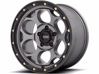 KMC Dirty Harry Satin Gray with Black Lip 6-Lug Wheel; 18x8.5; 0mm Offset (07-13 Sierra 1500)