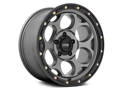 KMC Dirty Harry Satin Gray with Black Lip 6-Lug Wheel; 18x8.5; 18mm Offset (07-13 Sierra 1500)