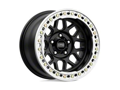 KMC Grenade Crawl Beadlock Satin Black 6-Lug Wheel; 17x8.5; 0mm Offset (07-13 Sierra 1500)