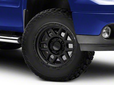 KMC Mesa Satin Black with Gloss Black Lip 6-Lug Wheel; 18x9; 18mm Offset (07-13 Sierra 1500)