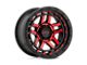 KMC Recon Gloss Black Machined with Red Tint 6-Lug Wheel; 17x9; -12mm Offset (07-13 Sierra 1500)