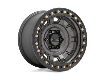 KMC Tank Beadlock Anthracite 6-Lug Wheel; 17x9; -38mm Offset (07-13 Sierra 1500)