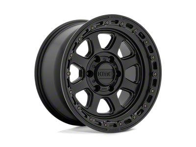 KMC Chase Satin Black with Gloss Black Lip 8-Lug Wheel; 17x9; 0mm Offset (07-10 Sierra 2500 HD)