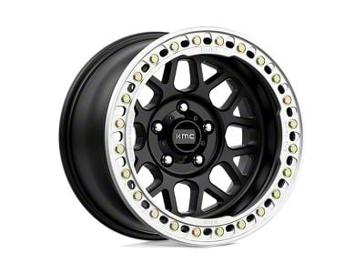 KMC Grenade Crawl Beadlock Satin Black 8-Lug Wheel; 17x8.5; 0mm Offset (07-10 Sierra 2500 HD)