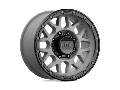 KMC Grenade Off-Road Matte Gray with Matte Black Lip 8-Lug Wheel; 17x9; 18mm Offset (11-14 Sierra 2500 HD)