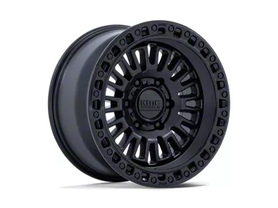 KMC Aztec Matte Black with Gloss Black Lip 6-Lug Wheel; 17x8.5; 0mm Offset (07-13 Silverado 1500)