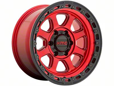 KMC Chase Candy Red with Black Lip 6-Lug Wheel; 20x9; 18mm Offset (07-13 Silverado 1500)