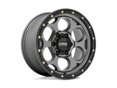 KMC Dirty Harry Satin Gray with Black Lip 6-Lug Wheel; 17x8.5; 0mm Offset (07-13 Silverado 1500)