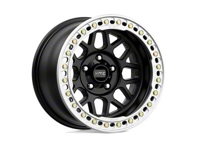 KMC Grenade Crawl Beadlock Satin Black 6-Lug Wheel; 17x8.5; 0mm Offset (07-13 Silverado 1500)