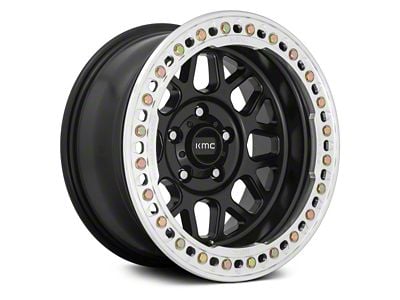 KMC Grenade Crawl Beadlock Satin Black 6-Lug Wheel; 18x9; -24mm Offset (07-13 Silverado 1500)