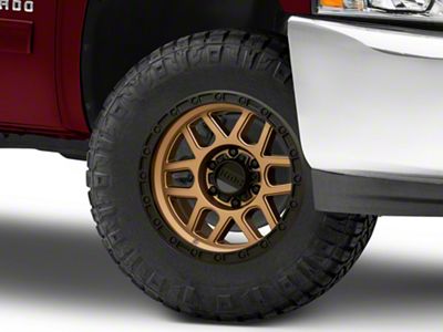 KMC Mesa Matte Bronze with Black Lip 6-Lug Wheel; 17x8.5; 0mm Offset (07-13 Silverado 1500)