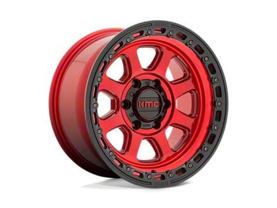KMC Chase Candy Red with Black Lip 8-Lug Wheel; 18x9; 0mm Offset (11-14 Silverado 2500 HD)