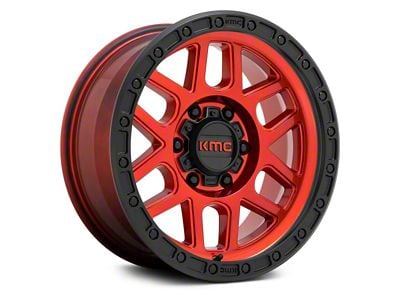 KMC Mesa Candy Red with Black Lip 8-Lug Wheel; 20x9; 0mm Offset (11-14 Silverado 3500 HD SRW)