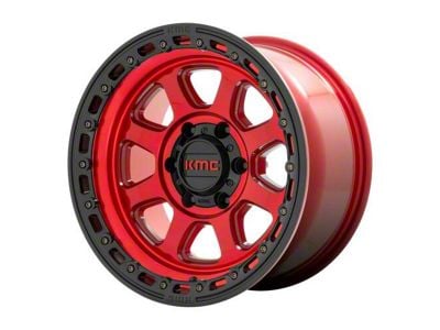 KMC Chase Candy Red with Black Lip 6-Lug Wheel; 17x9; -12mm Offset (07-14 Tahoe)