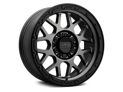 KMC Grenade Off-Road Matte Gray with Matte Black Lip 6-Lug Wheel; 18x8.5; 35mm Offset (07-14 Tahoe)