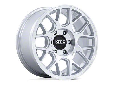 KMC Hatchet Gloss Silver with Machined Face 6-Lug Wheel; 17x8.5; 25mm Offset (07-14 Tahoe)