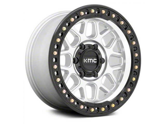 KMC GRS Machined with Satin Black Lip 6-Lug Wheel; 18x8.5; 0mm Offset (07-14 Yukon)