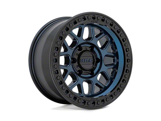 KMC GRS Midnight Blue with Gloss Black Lip 6-Lug Wheel; 17x9; -12mm Offset (07-14 Yukon)