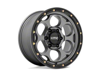 KMC Dirty Harry Satin Gray with Black Lip 8-Lug Wheel; 17x8.5; 0mm Offset (08-10 F-250 Super Duty)