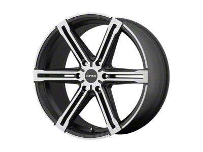 KMC Faction Satin Black with Machined Face 6-Lug Wheel; 22x9.5; 38mm Offset (09-14 F-150)