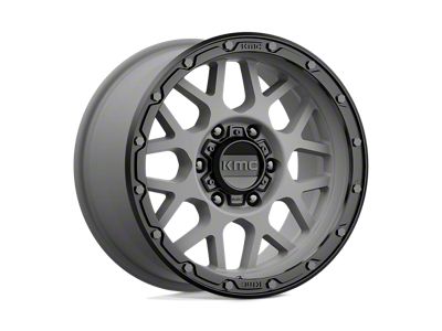 KMC Grenade Off-Road Matte Gray with Matte Black Lip 6-Lug Wheel; 17x9; 18mm Offset (09-14 F-150)