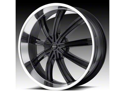 KMC Widow Gloss Black with Machined Face 5-Lug Wheel; 22x9.5; 15mm Offset (09-18 RAM 1500)