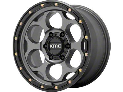 KMC Dirty Harry Satin Gray with Black Lip 8-Lug Wheel; 17x8.5; 0mm Offset (10-18 RAM 2500)