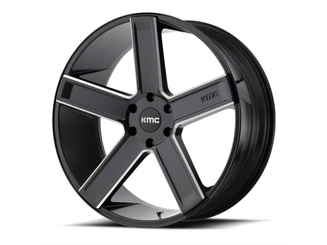 KMC Mesa Satin Black with Gloss Black Lip 8-Lug Wheel; 17x9; 18mm Offset (10-18 RAM 3500 SRW)