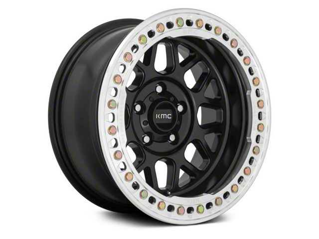 KMC Grenade Crawl Beadlock Satin Black 8-Lug Wheel; 17x8.5; 0mm Offset (11-16 F-250 Super Duty)