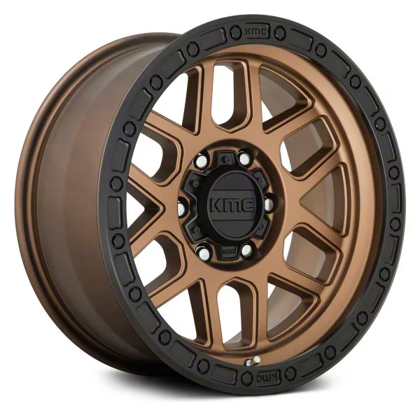 KMC F-250 Super Duty Mesa Matte Bronze with Black Lip 8-Lug Wheel; 17x9 ...