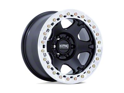 KMC VI Beadlock Satin Black with Machined Ring 8-Lug Wheel; 17x9; -38mm Offset (11-16 F-250 Super Duty)