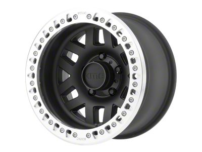 KMC Machete Crawl Beadlock Satin Black Machined Bead Ring 8-Lug Wheel; 17x9; -38mm Offset (11-16 F-350 Super Duty SRW)